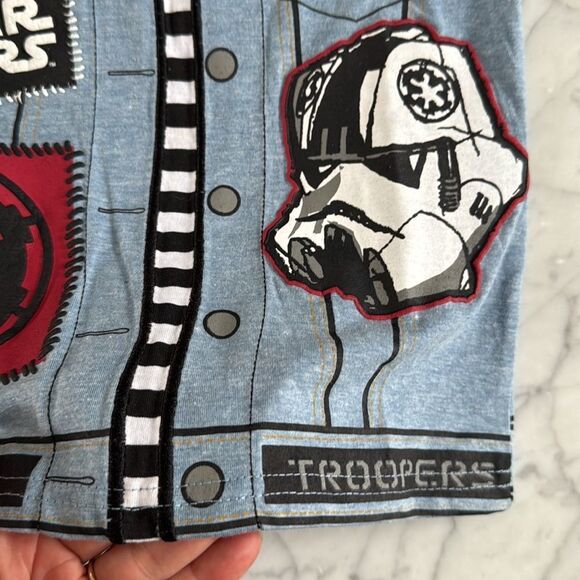 Kids Star Wars Darth Vader T-shirt Bubble Print Patch Sz 4 - Picture 2 of 5